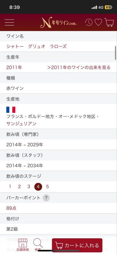 シャトー グリュオ ラローズ 2011