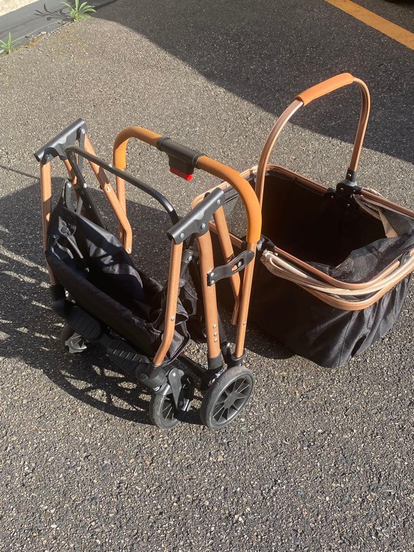 黒のメッシュカバー付きペットカート