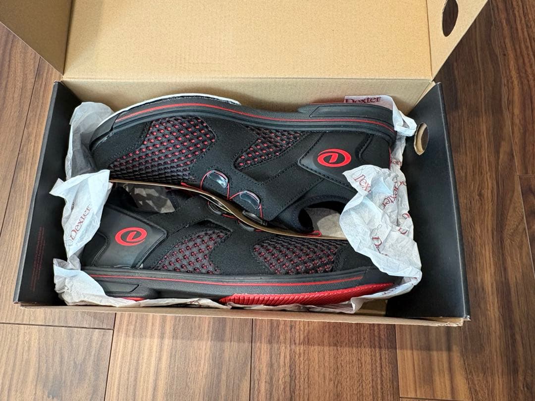 【新品未使用・箱有】Dexter メンズ ボーリングシューズ 黒 赤 27.5