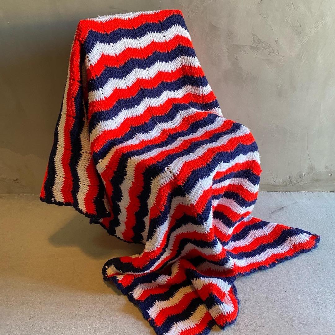 【1970s USA vintage】グラニーブランケット クロシェ トリコ