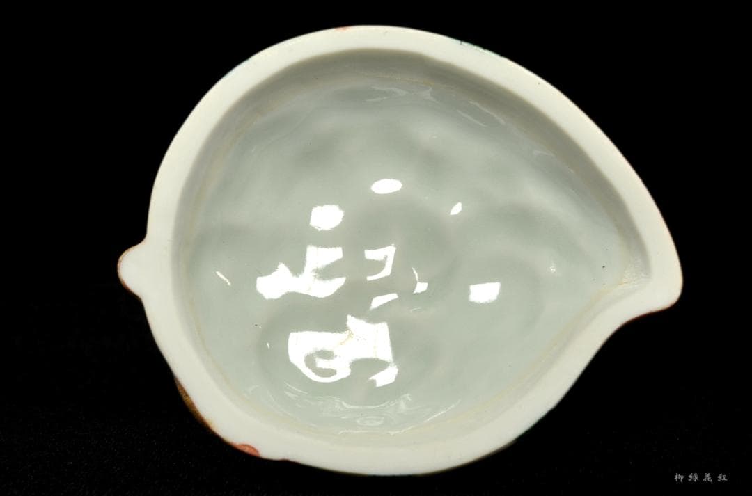 五代 三浦竹泉 色絵 桃 香合 共箱 茶道具