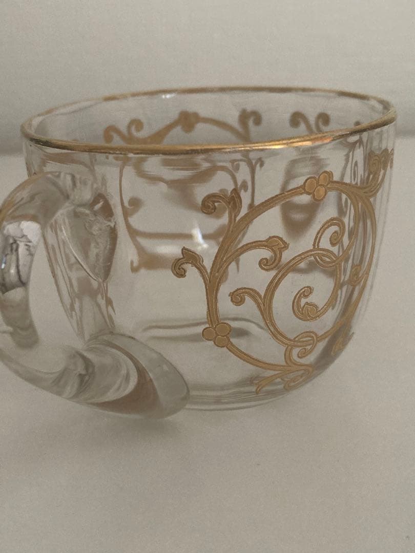 オールドサンルイ・金彩・唐草模様デザートカップ2個セット