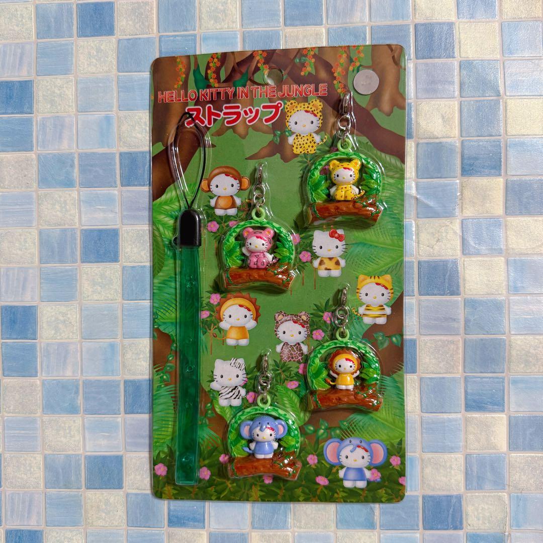 HELLO KITTY IN THE JUNGLE ストラップ　5点セット