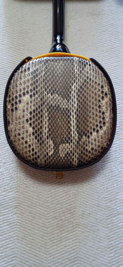 高級品沖縄三線豪華セット①☆ケース付属品多数☆両面本ヘビ革本蛇革リアルスネーク