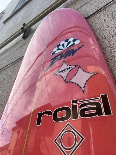 中古ロングボード ピンク&アブストラクトdesign 9’1f お洒落