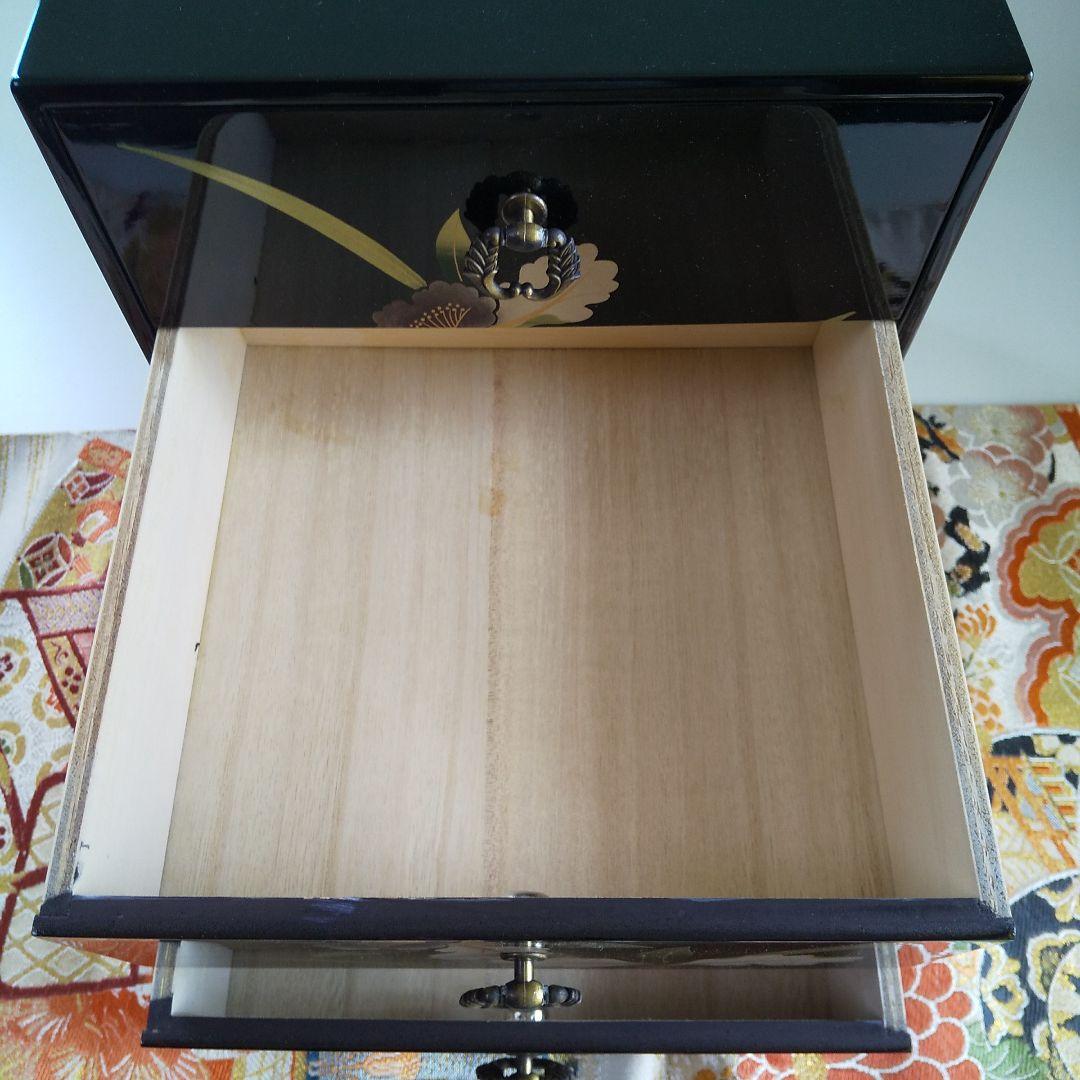 80's 会津塗 小引き出し カトレア 三ツ引タンス 3段引き出し 昭和