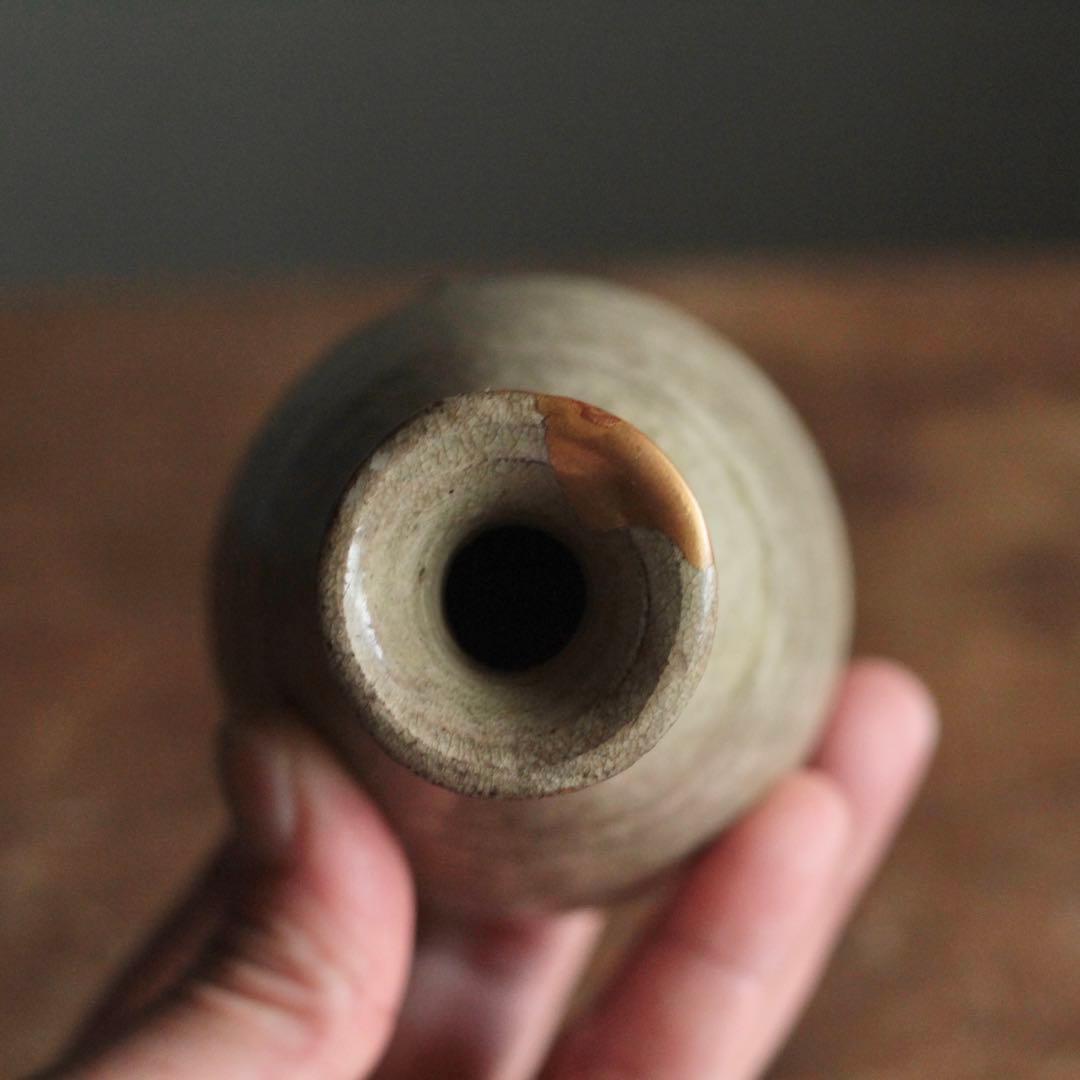 高麗 線刻 灰釉 徳利 朝鮮美術 古美術 古道具 酒器 とくり アンティーク