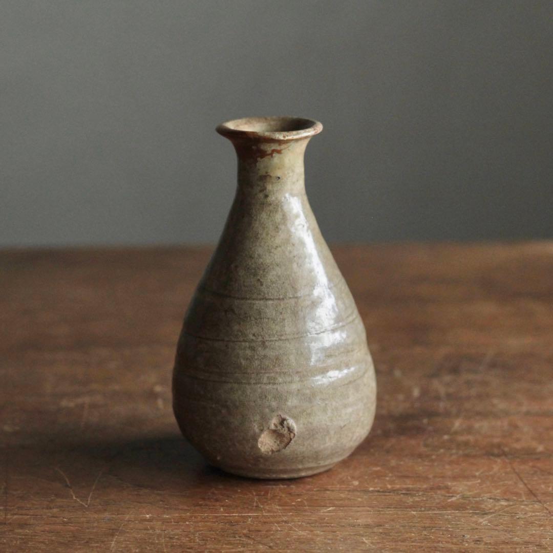 高麗 線刻 灰釉 徳利 朝鮮美術 古美術 古道具 酒器 とくり アンティーク