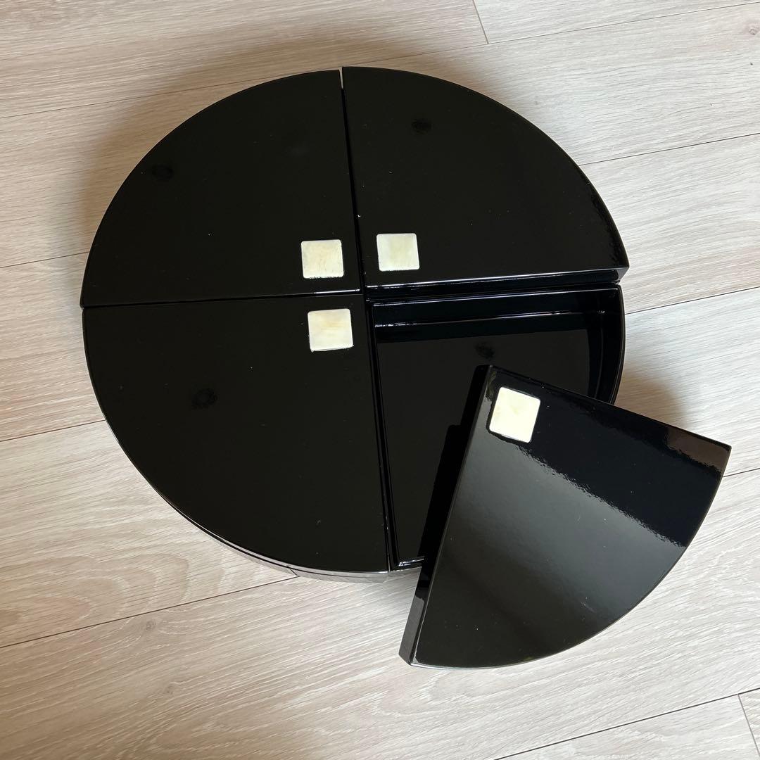 おしゃれな漆の重箱 漆器 工芸品 ベトナム 作家作品 和食器 モダン　ブラック