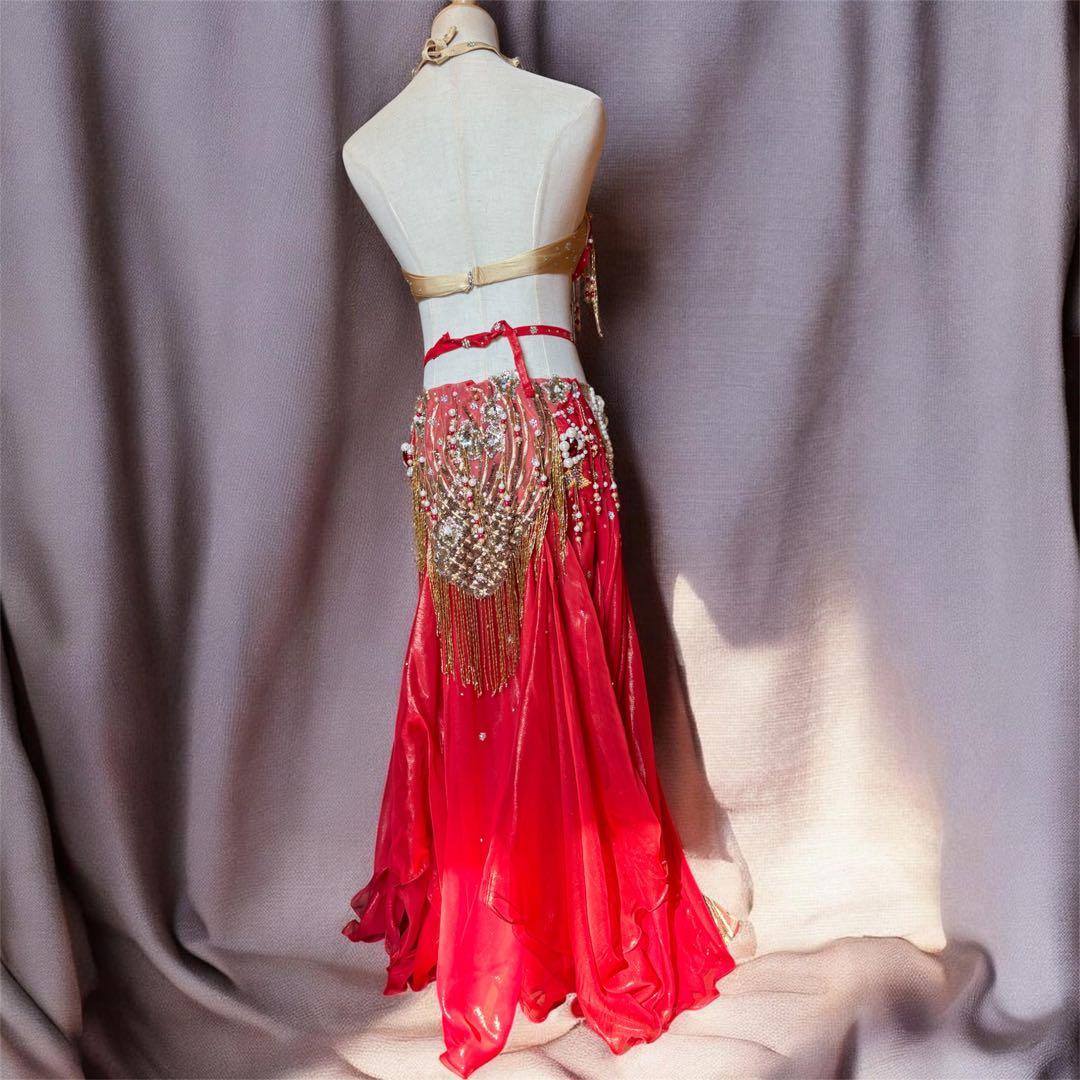 ベリーダンスhoyda 衣装 エジプト製 赤 新作