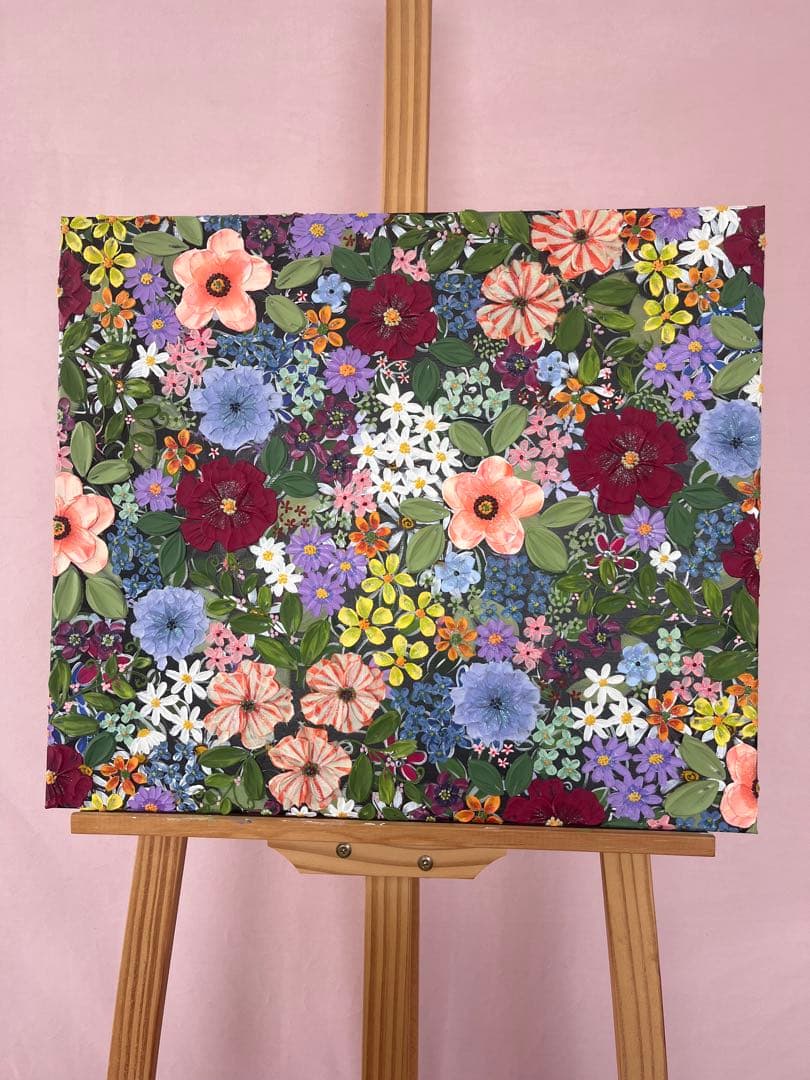 絵画 花の絵 フラワー アート テクスチャーアート ボタニカル ボタニカルアート