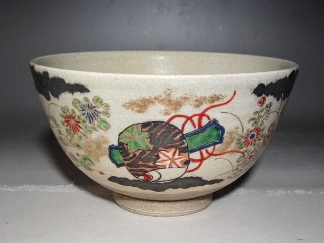 野々村仁清　小槌絵茶碗　二重箱　表千家即中斎花押の逸品ｔ526