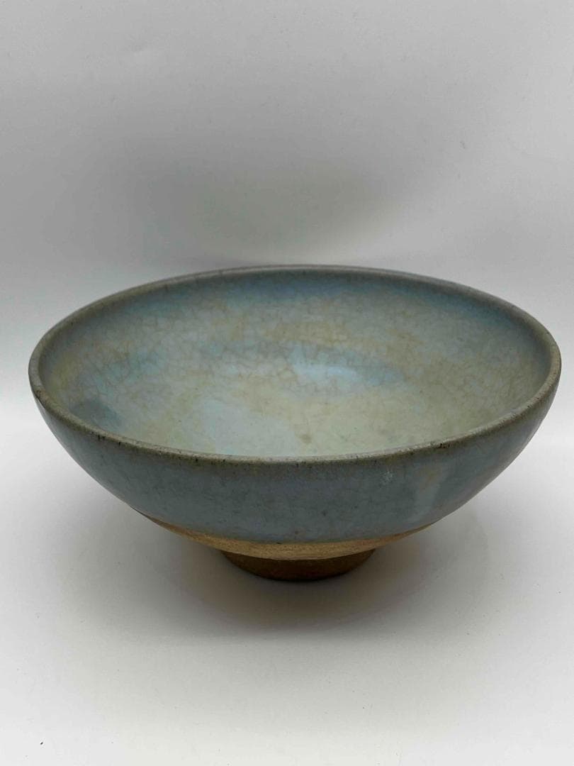 宋から元時代　鈞窯　澱青釉　天青釉茶碗　窯変釉　茶道具　水指(B-93)