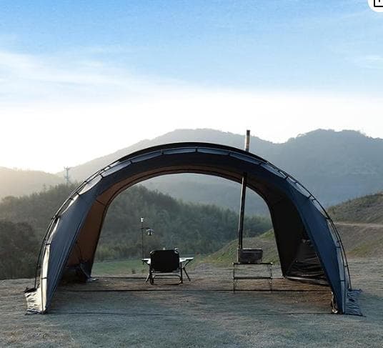 M-㉑【訳ありUSED C/破損】G-tent-L カーキ 大型 テント黒