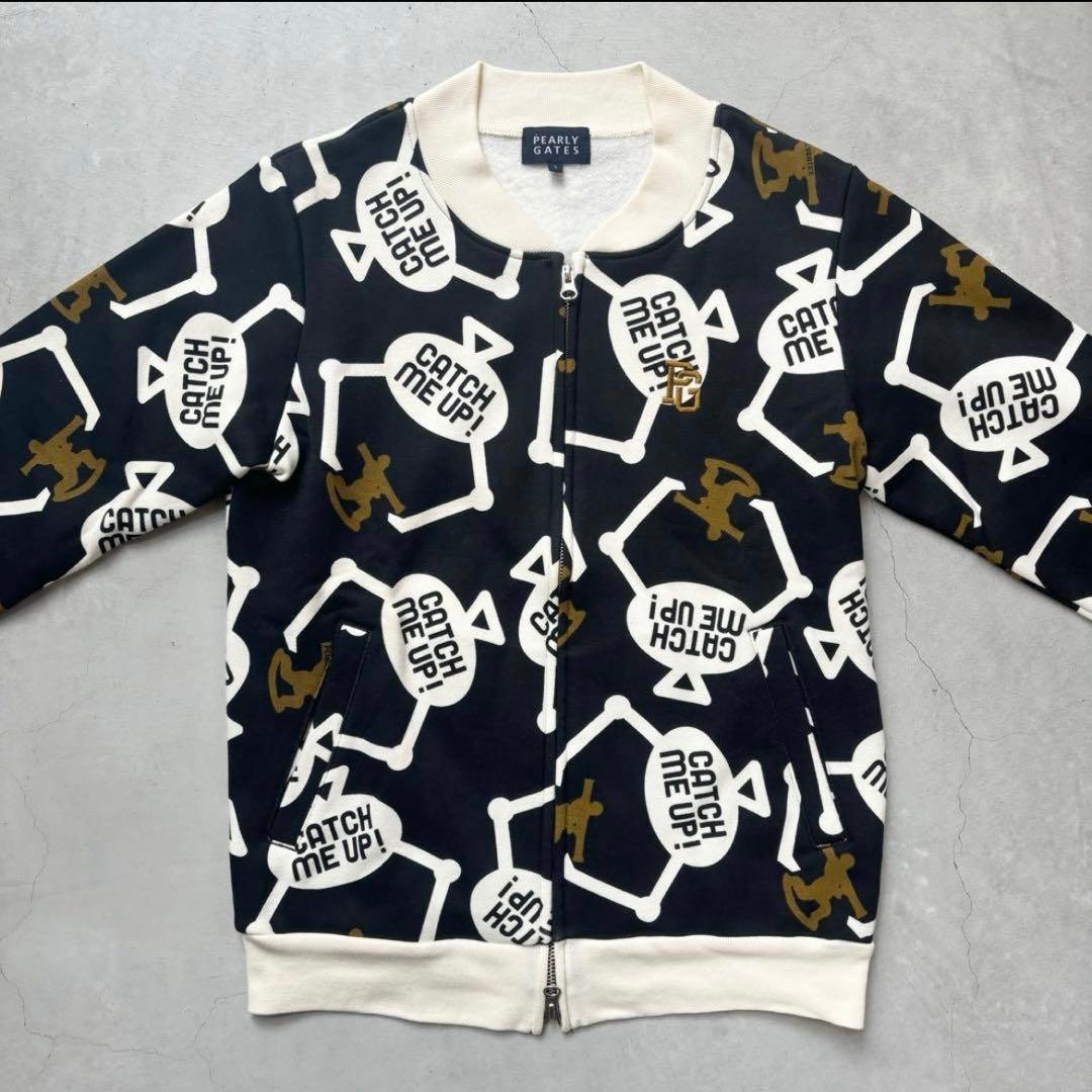 PEARLY GATES 総柄 ダブルジップアップ 裏起毛 ブルゾン サイズ1