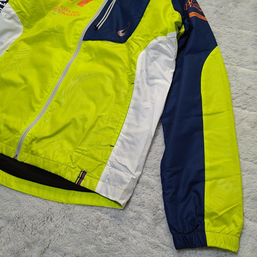 asicsアシックス ウィンドブレーカーＸＬ ネイビー/イエロー　タグ付　A77