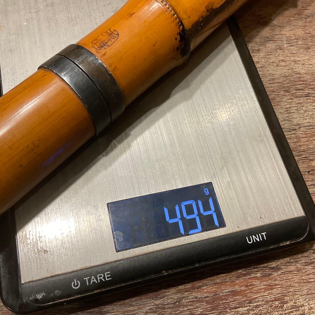 尺八 円山銘 楠華銘 銀継 歌口銀巻き 1尺9寸管 竹製 キャップ