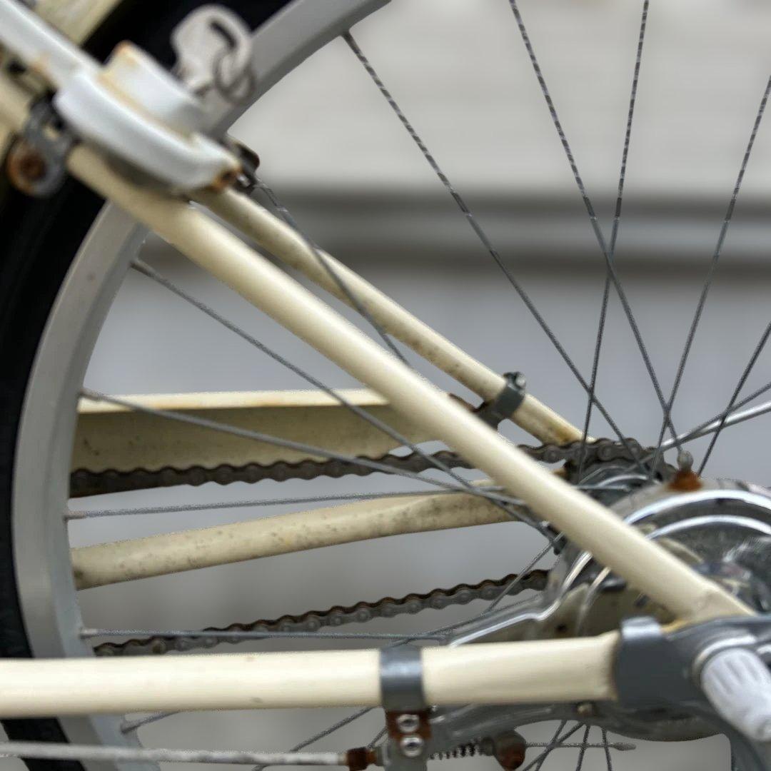 【引き取り希望】子供用自転車 クリーム色 金属バスケット付き　ブリヂストン