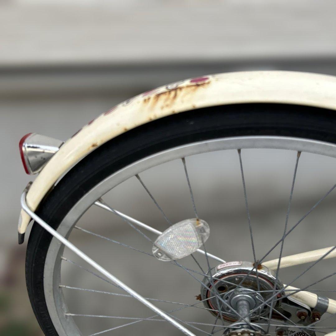 【引き取り希望】子供用自転車 クリーム色 金属バスケット付き　ブリヂストン