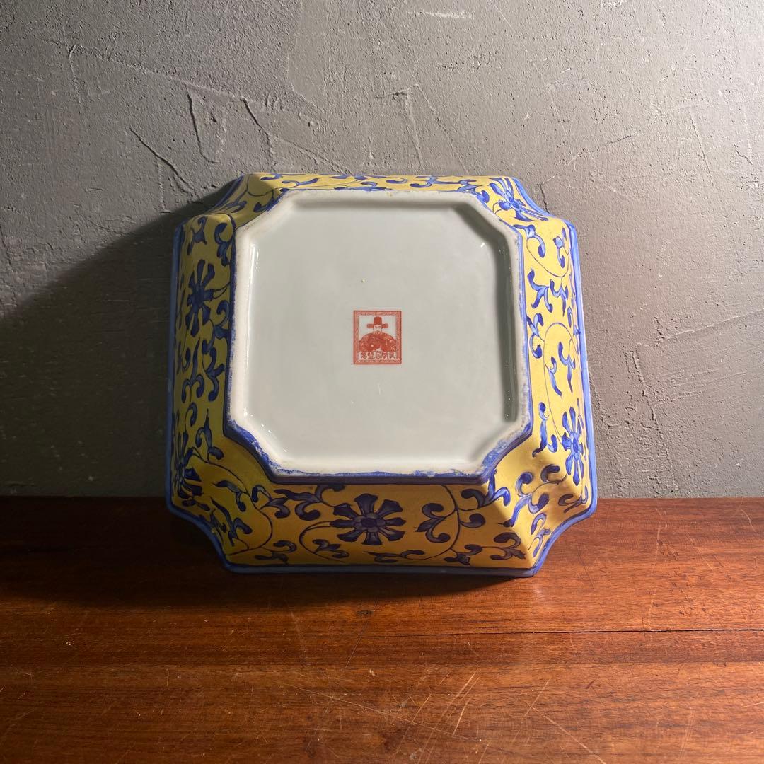 中国美術 大鉢 器 有間居監製 陶磁器 骨董品 レトロ コレクション