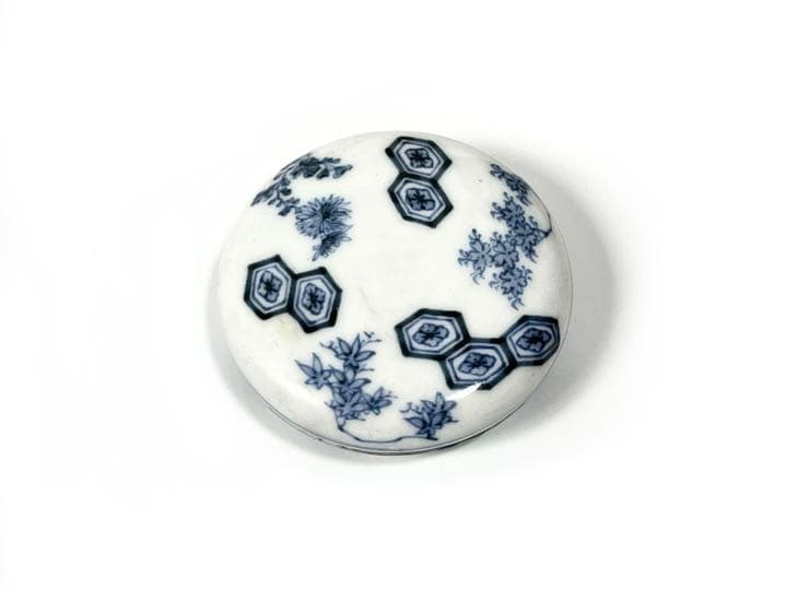 陶工　幹山伝七　幹山傳七　染付香合　茶道具