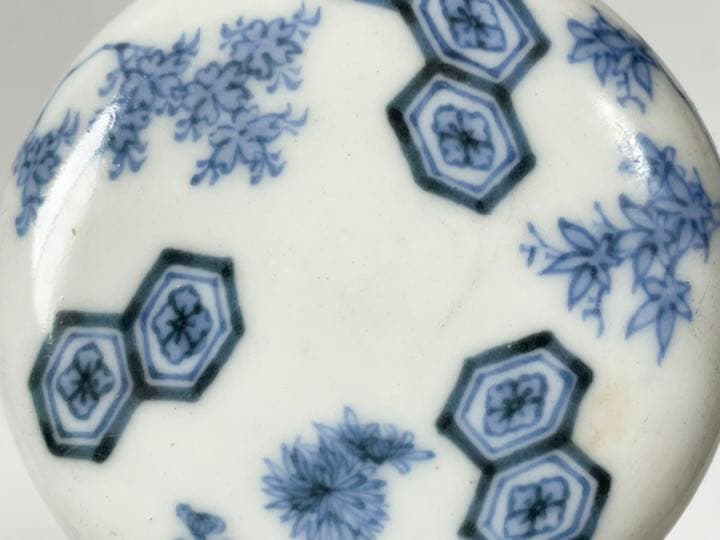 陶工　幹山伝七　幹山傳七　染付香合　茶道具