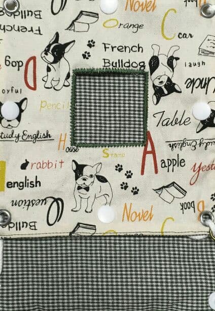 モモンガハウス(フレンチブルドッグ柄・緑)  春(夏)秋仕様  1900円