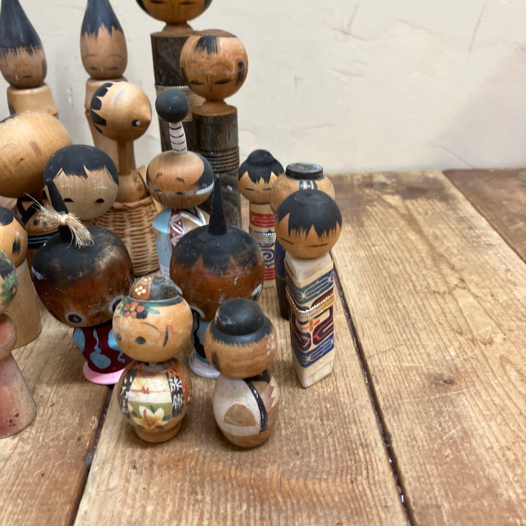 D-3 昭和レトロ 郷土玩具 こけし 小芥子 ミニチュア ミニ 52体セット