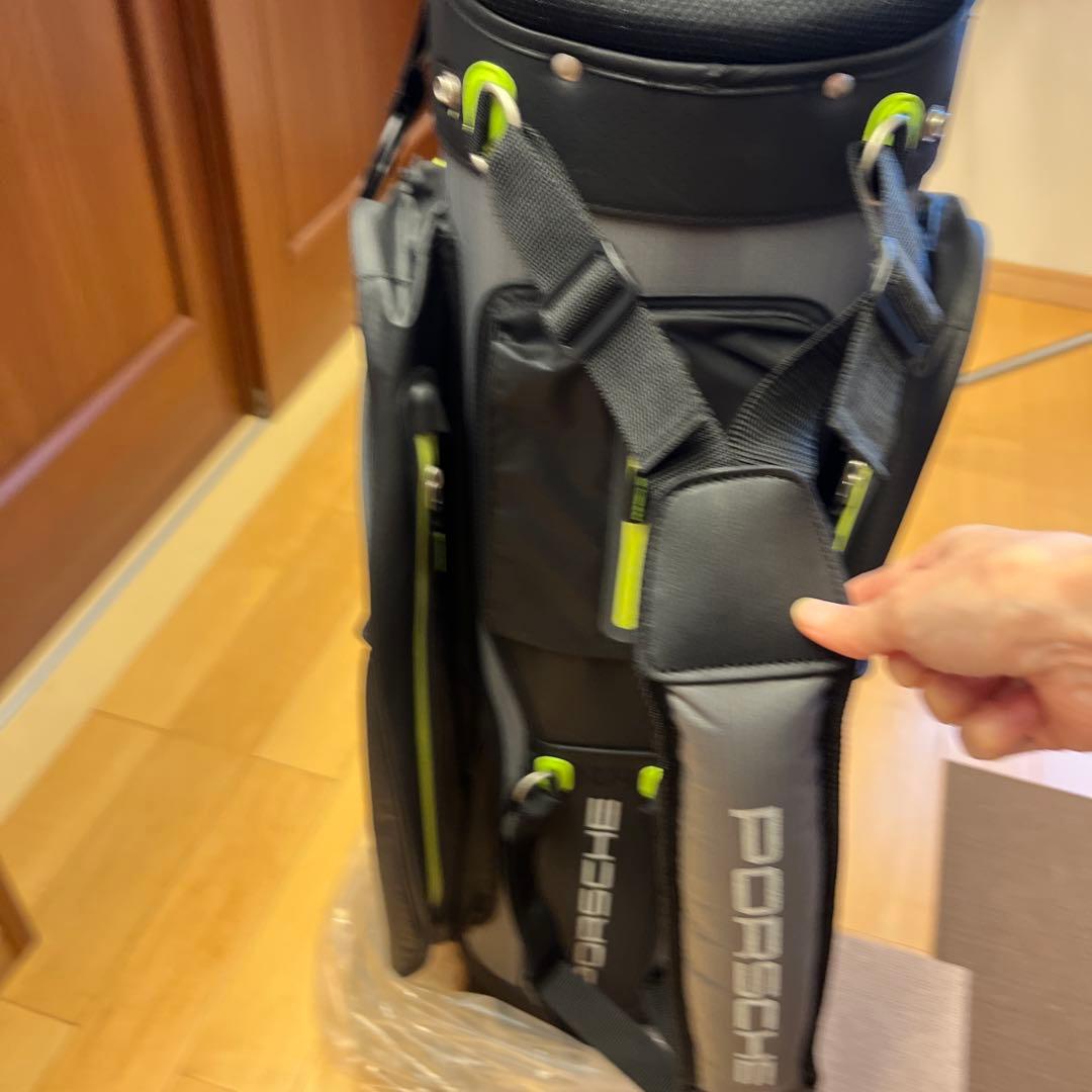 ポルシェ キャディバッグ ブラック/グレー/ライムグリーン