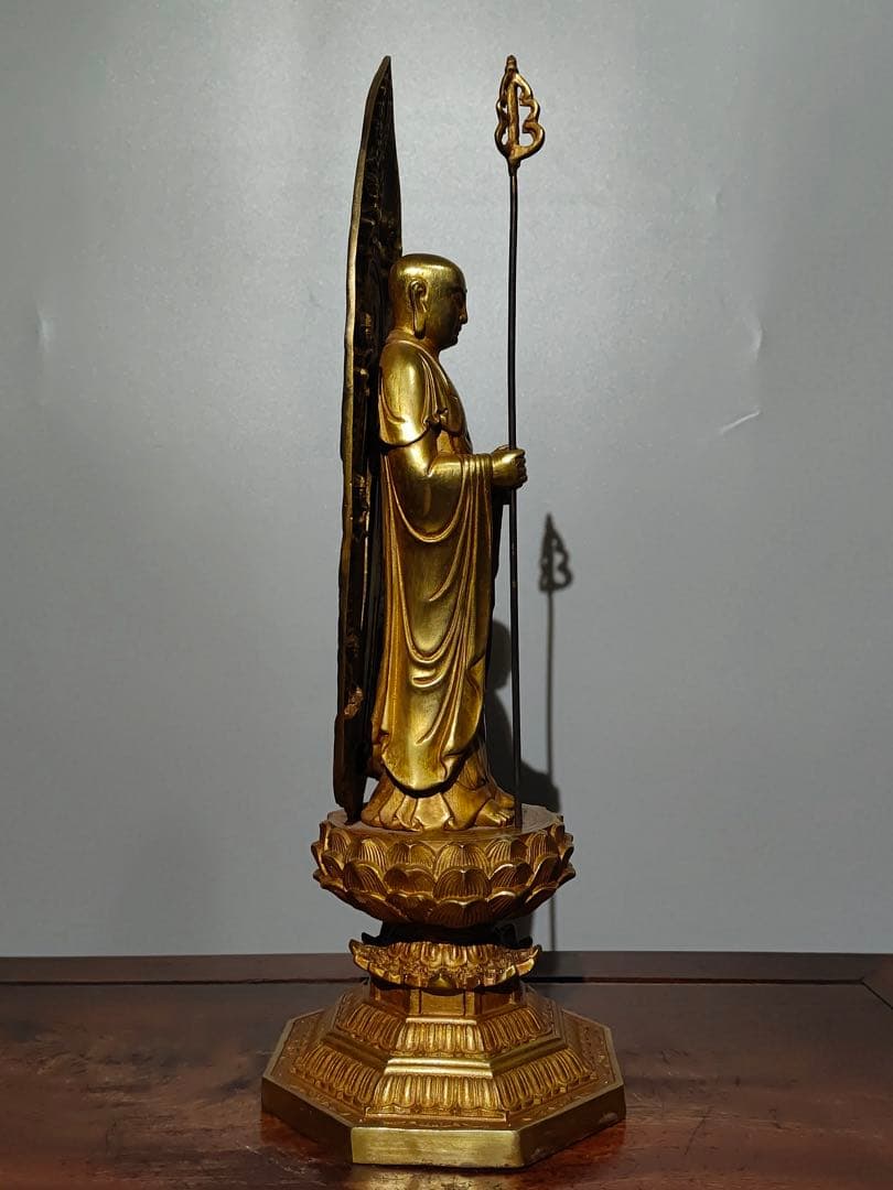 旧蔵　純銅鎏金仏像「地蔵菩薩 」