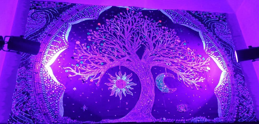 生命の木　タペストリー　ブラックライト対応