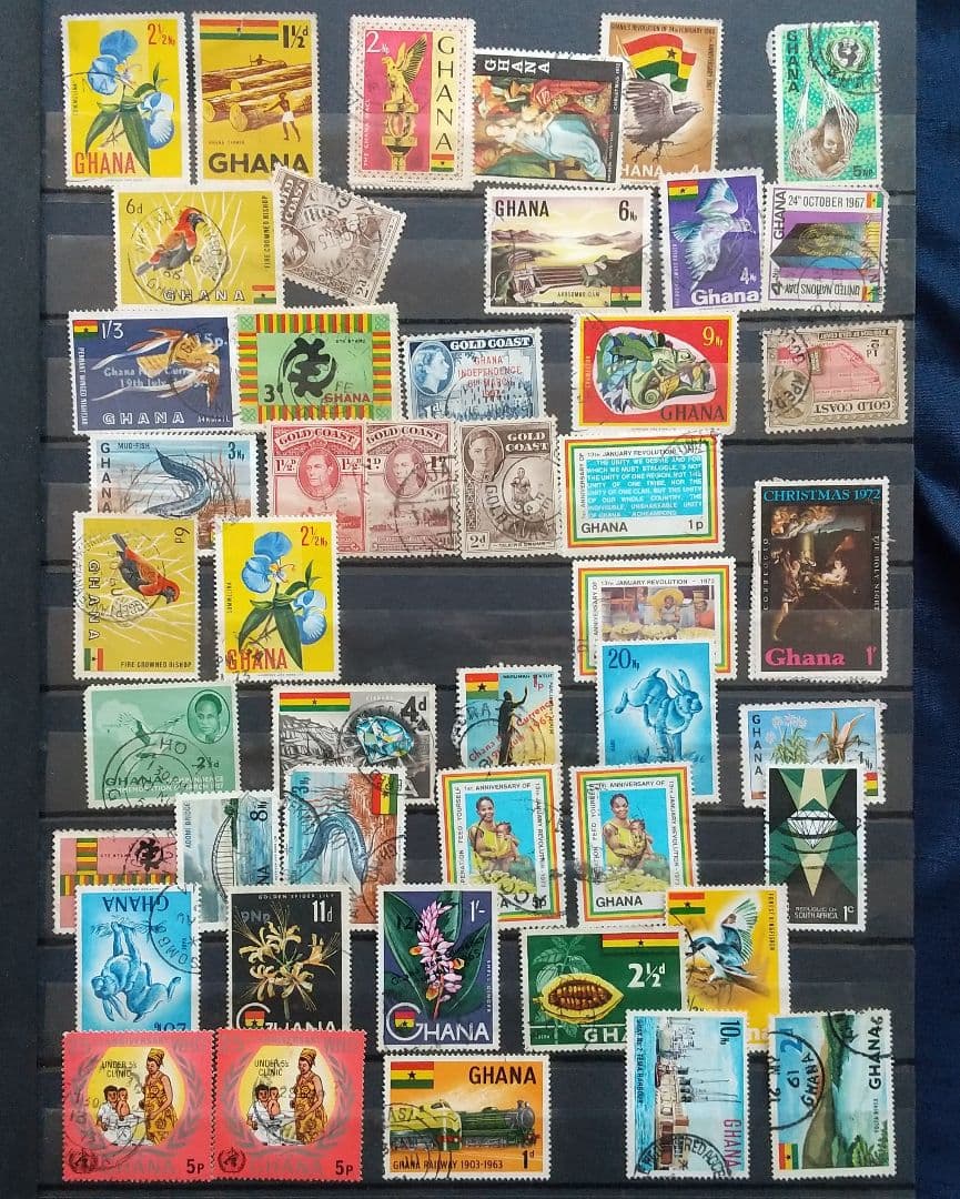 外国切手コレクション ガーナ南アサンマリノ他 大きな切手 三角切手 裸のマハ