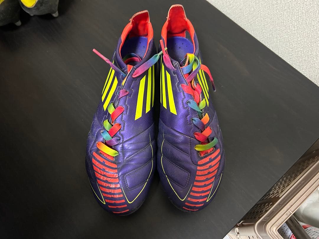adidas F50 スパイク 紫/赤/黄色　レザー　27.5センチ
