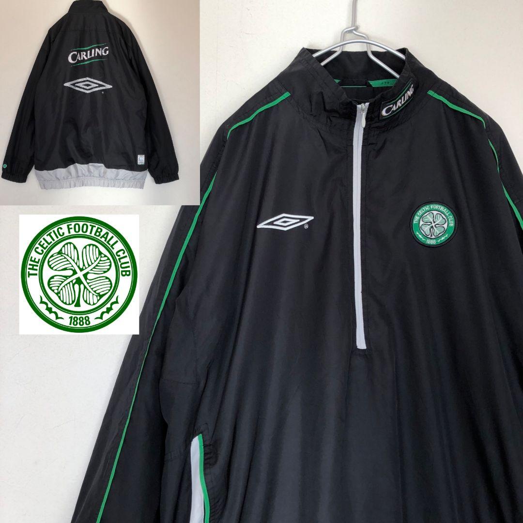 UMBRO　y2k　セルティック　ロゴ刺繍　ハーフジップ　ナイロンジャケット