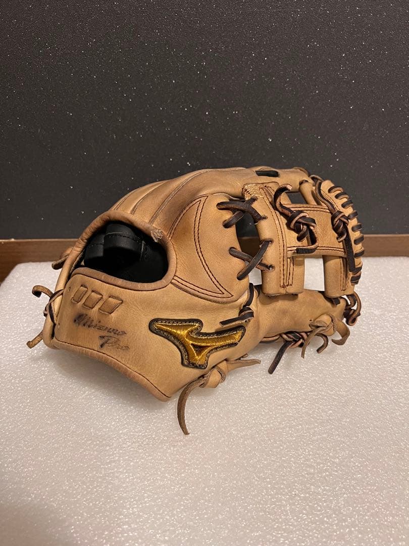 ★美品★ ミズノプロ 硬式 内野手用 5DNA サイズ9 中指 薬指リング加工済