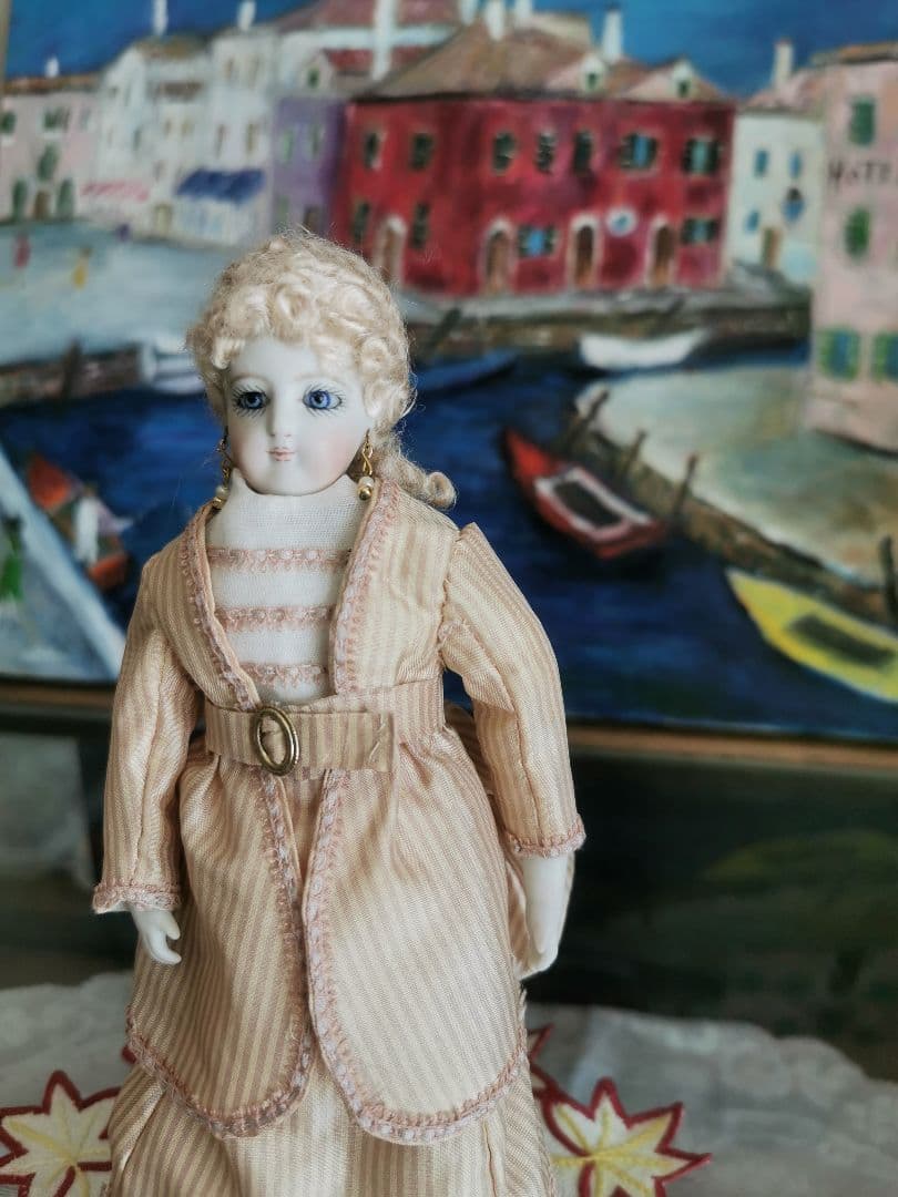 ヴィンテージ 作家物ミニョネットフレンチビスクドール キャシーハンセン作 貴婦人