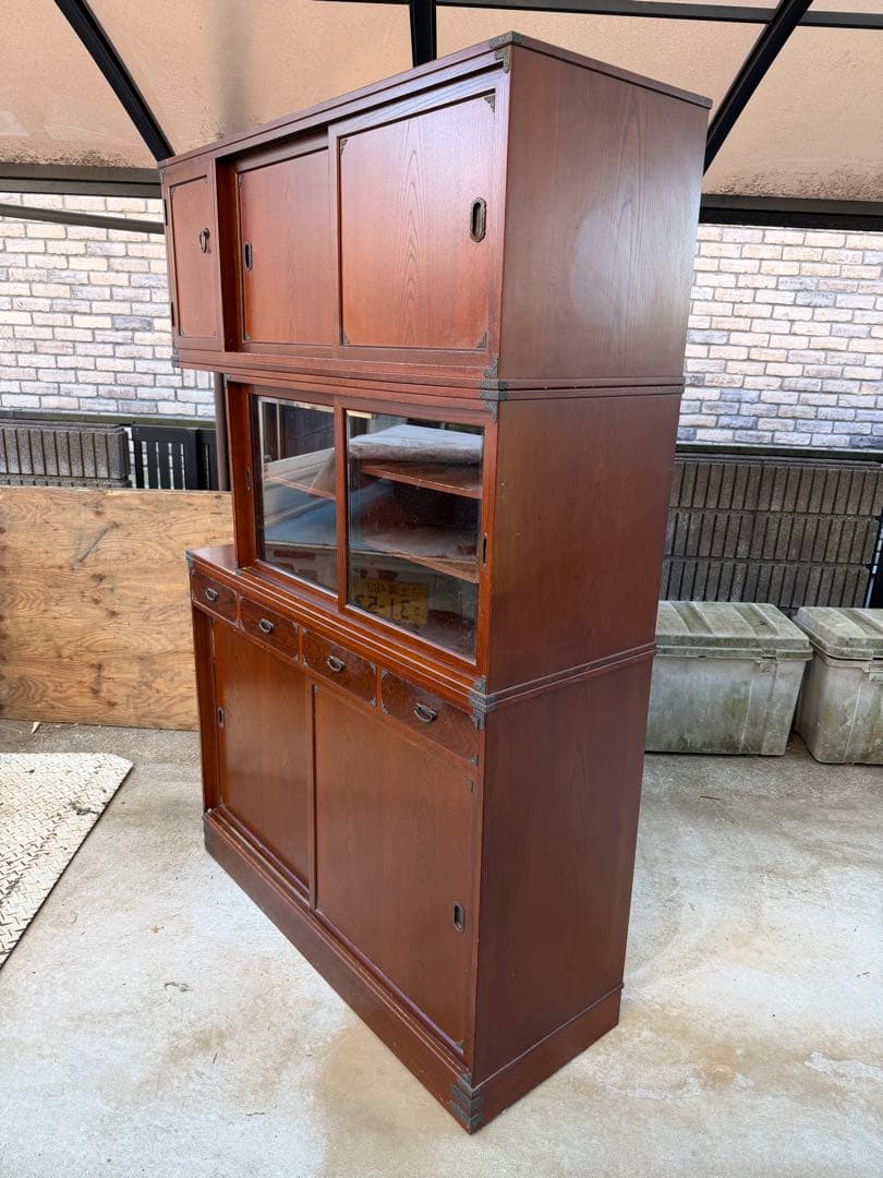 民芸家具 茶棚 茶箪笥 飾り棚 和家具 キャビネット レトロ 水屋箪笥