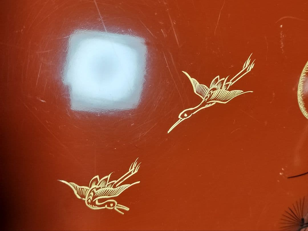 【5客脚付蒔絵膳 】漆器　会席膳 Lサイズ　御膳　朱塗　正月　祭事　アンティーク