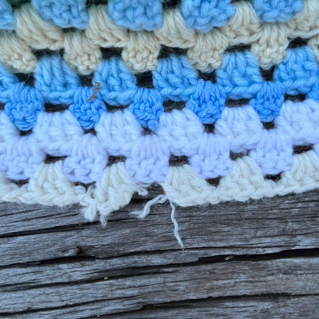 【USA vintage】グラニーブランケット　スクエア　パステルカラー