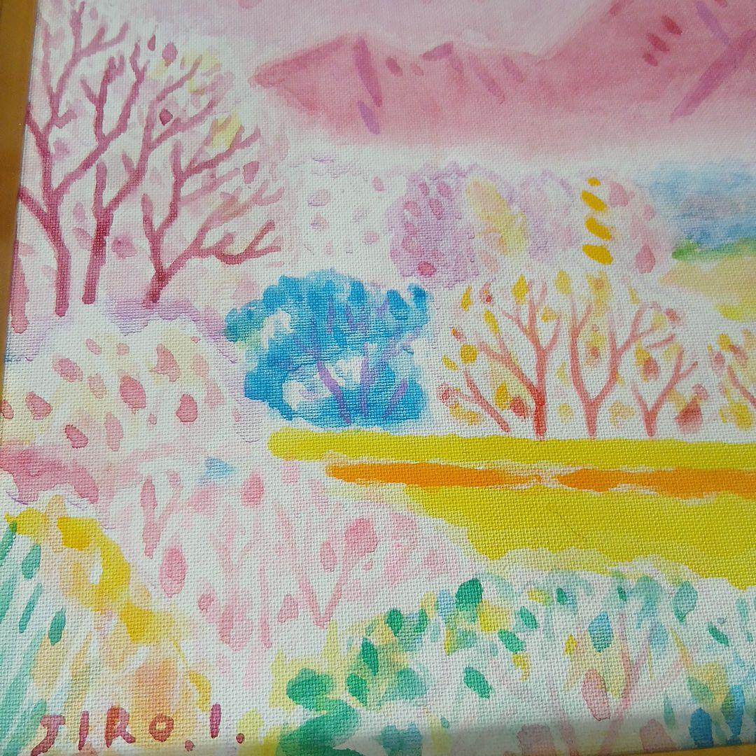 画人五十嵐二郎　軽井沢風景　額入り