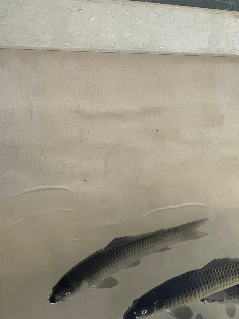 遊鯉　掛軸　日本画　骨董　古美術　蔵出し　落款　共箱　お宝　掛け軸