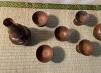 備前焼 酒器セット 徳利 2客 猪口 5客 共箱