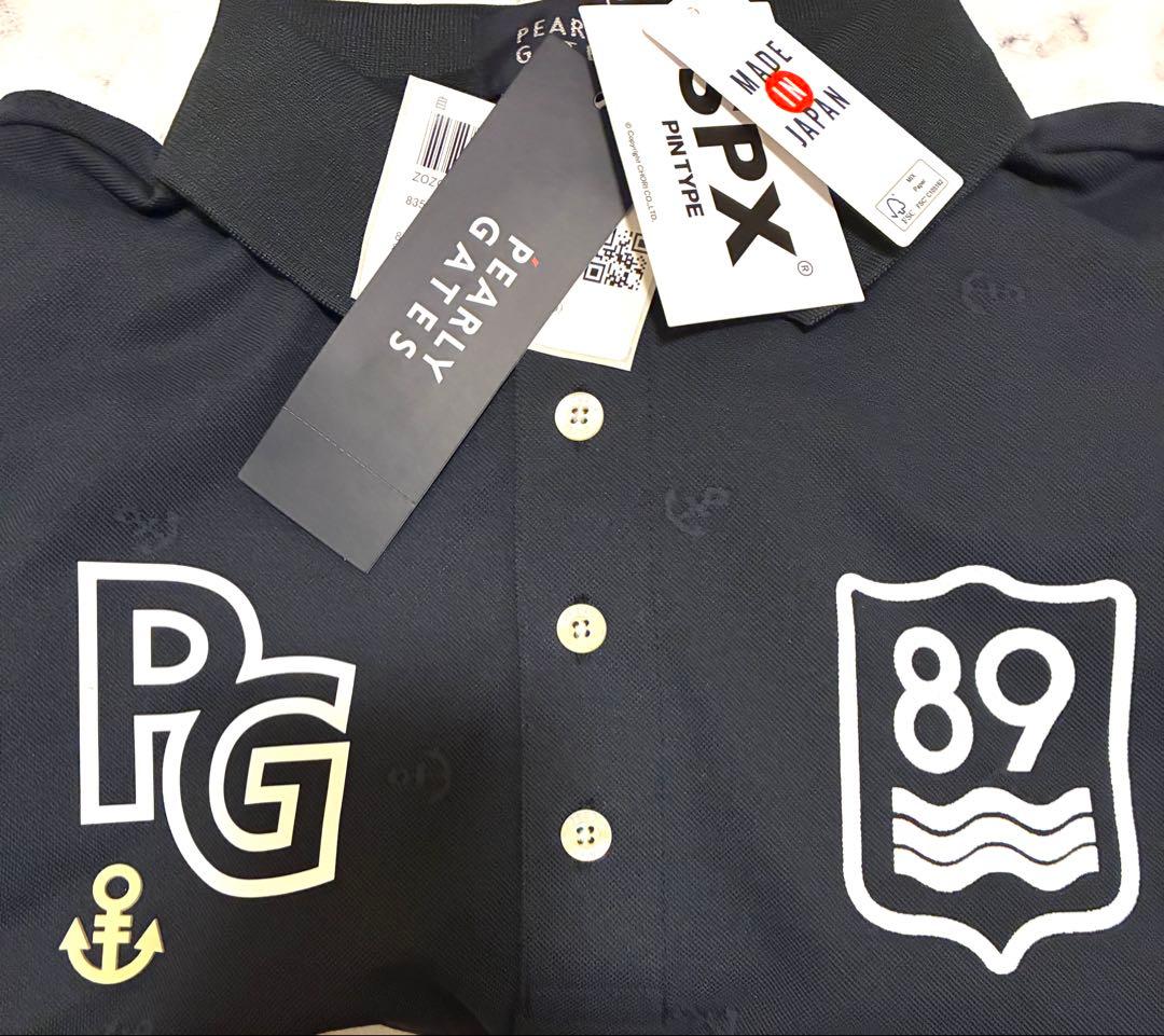 【PEARLY GATES】ストレッチカノコアンカージャガード半袖ポロシャツ