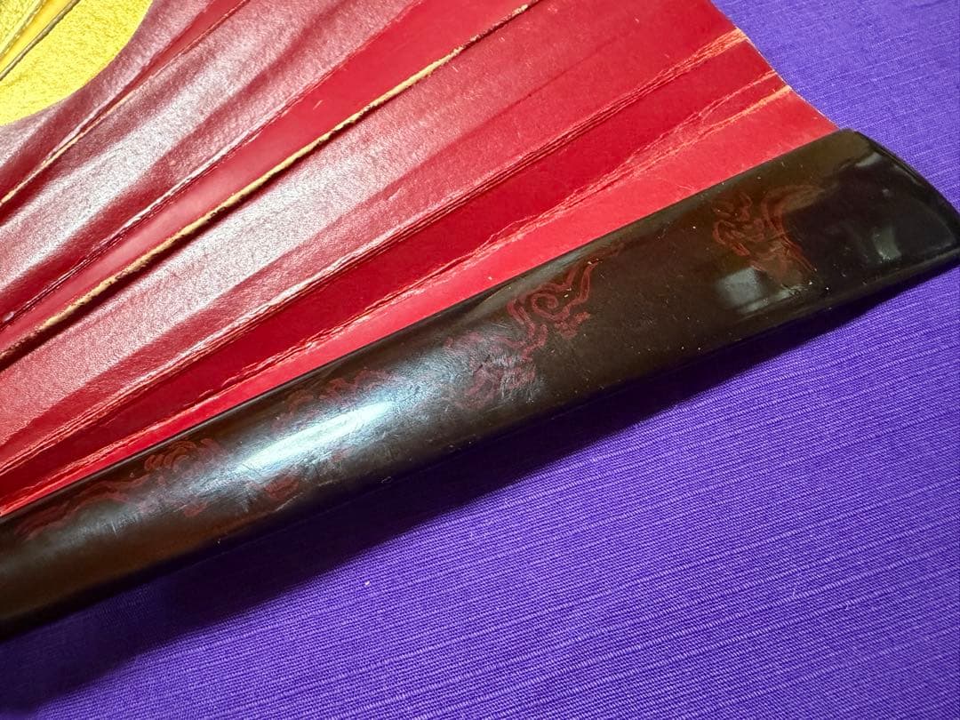 状態良好　時代物　鉄扇　軍扇　藤原義次作　共箱（手慣らし日本刀装具小柄笄頑固扇侍