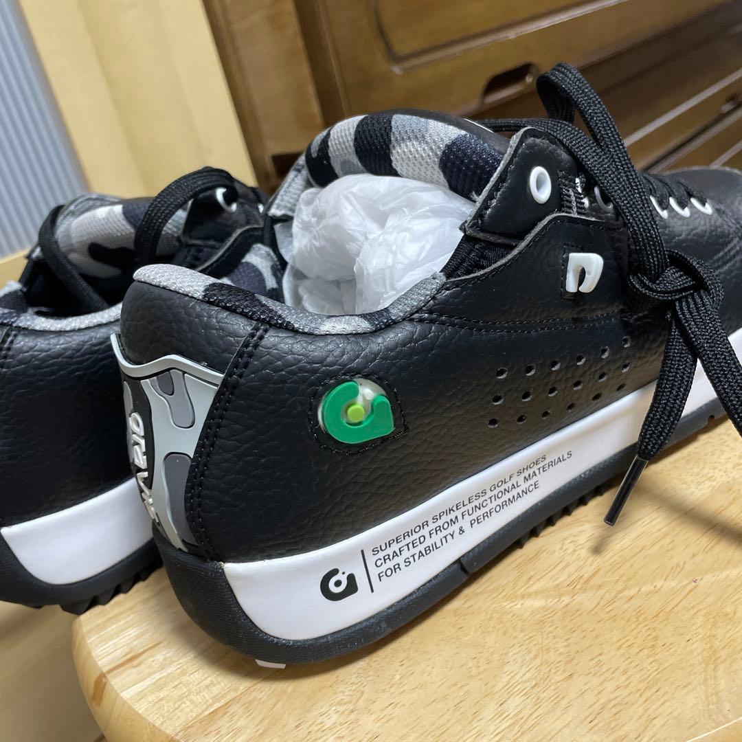 グラビス ゴルフ シューズ 25.0cm 15903 ブラック　カモフラ柄