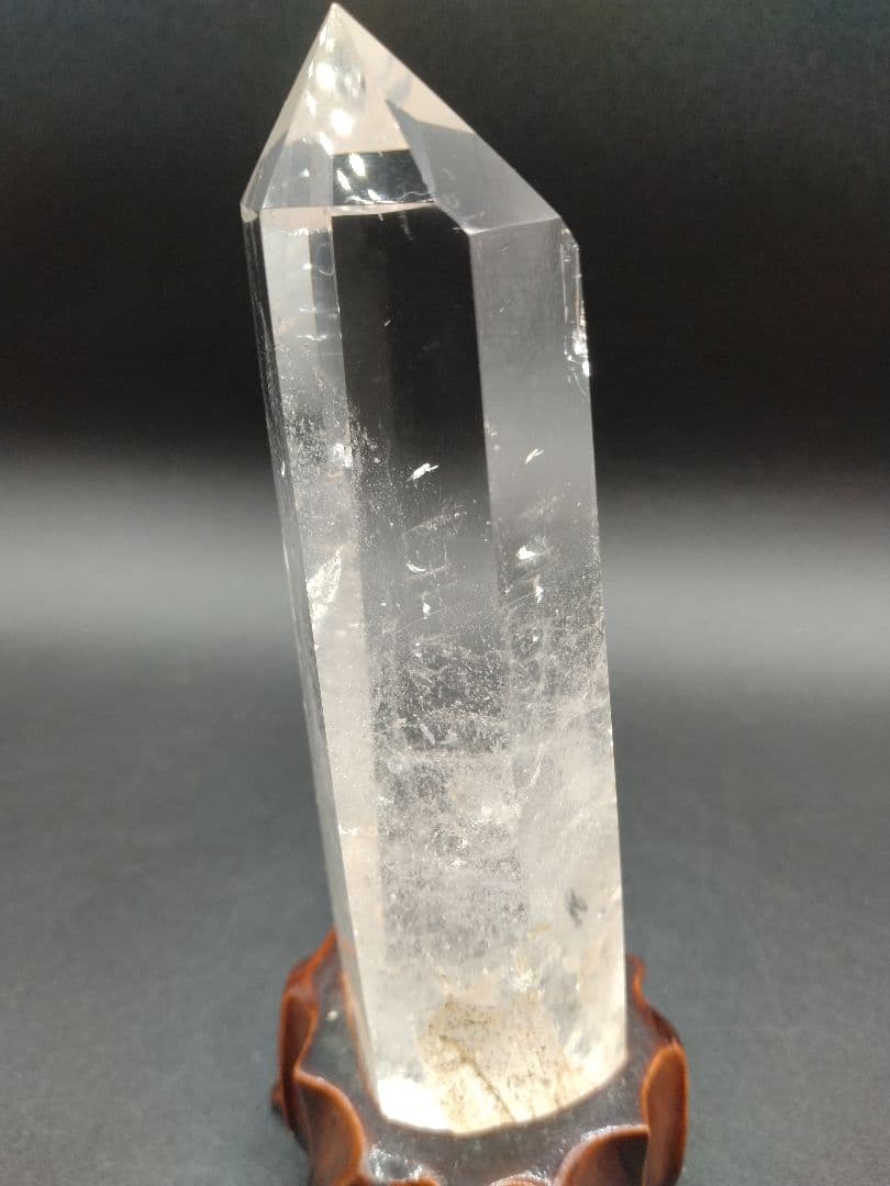 水晶 ポイント 約270g 置物 パワーストーン 台座付 【2-w】