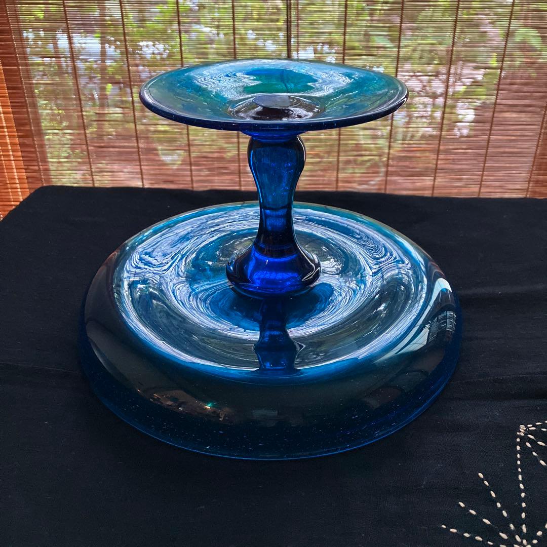 昭和初期　脚付鉢　ガラスコンポート