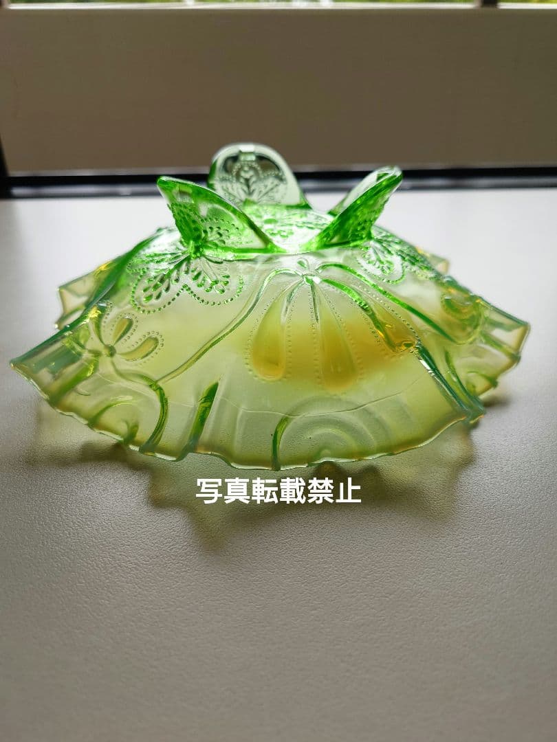 ジェファーソン　グラス　グリーンオパールセント　フェントン