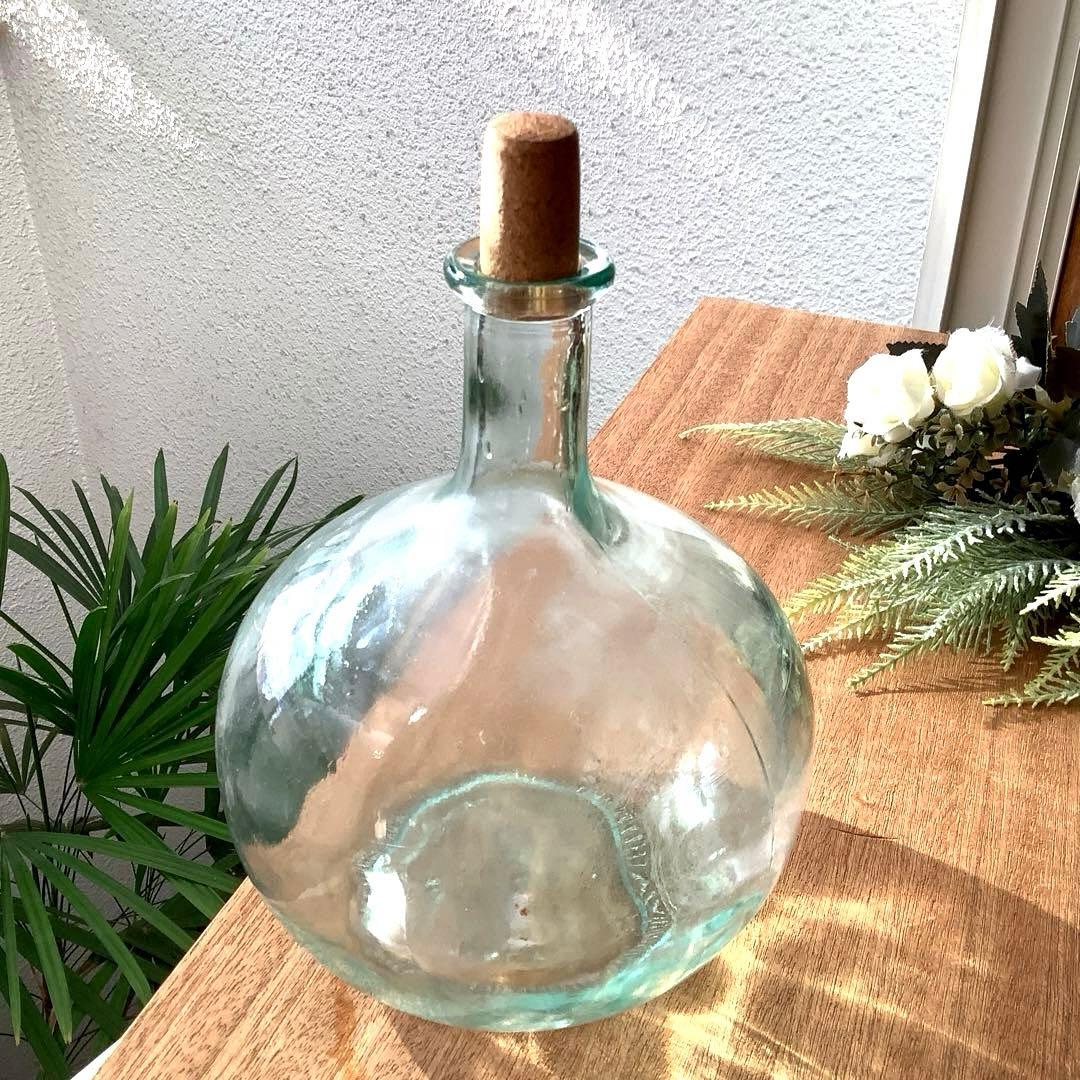 イタリアSVE 社　シードルガラス瓶(フラワーベース・オブジェ)ヴィンテージ