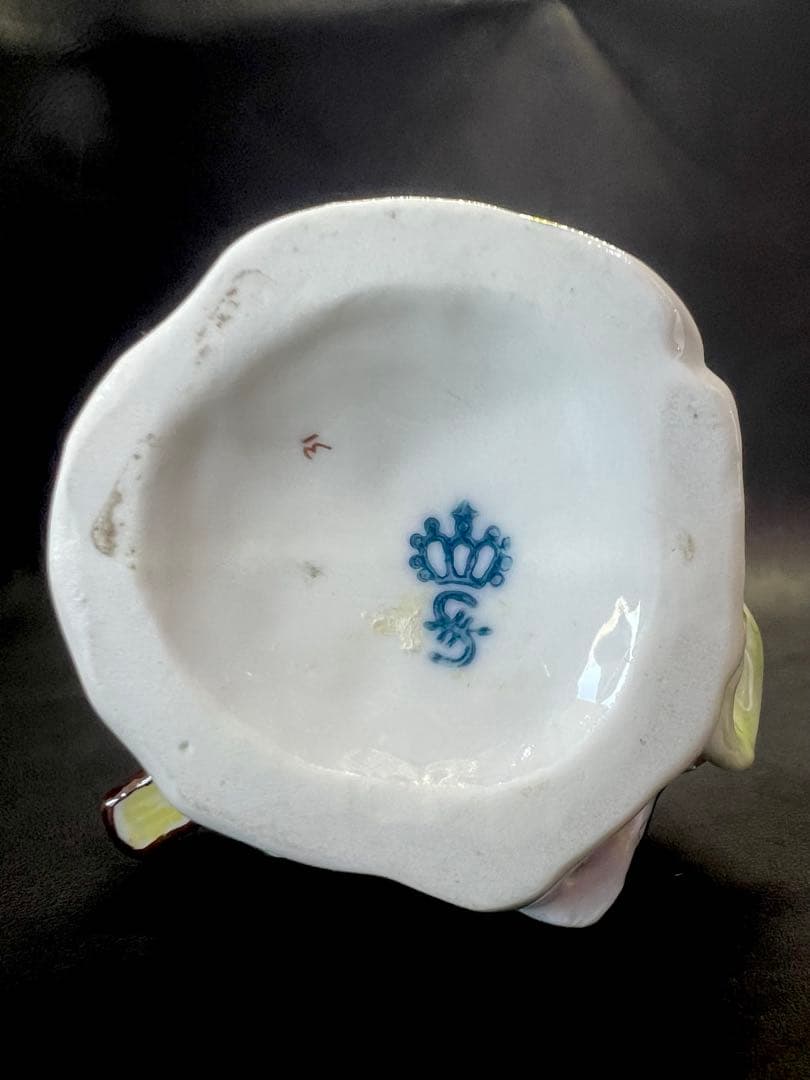 陶器製女性像 置物 ハープ付き